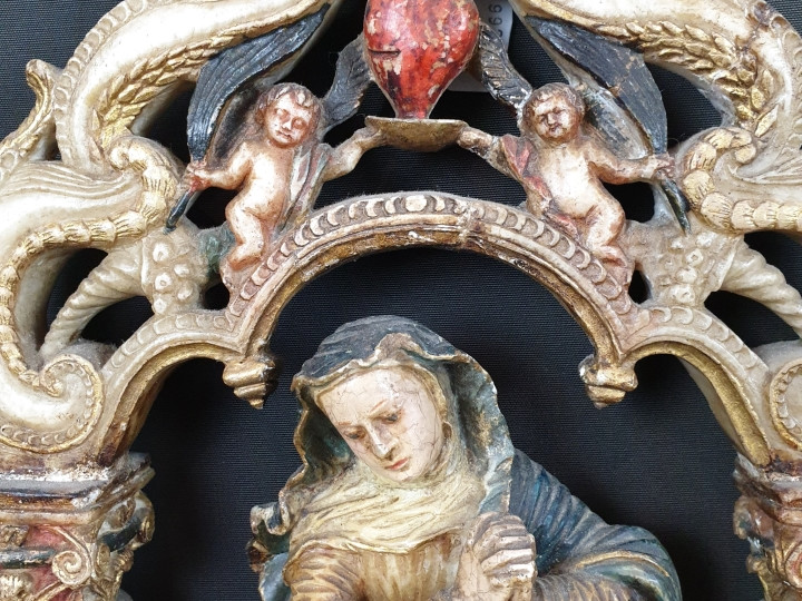 Madonna Immacolata in alabastro - Antichità Ioviero